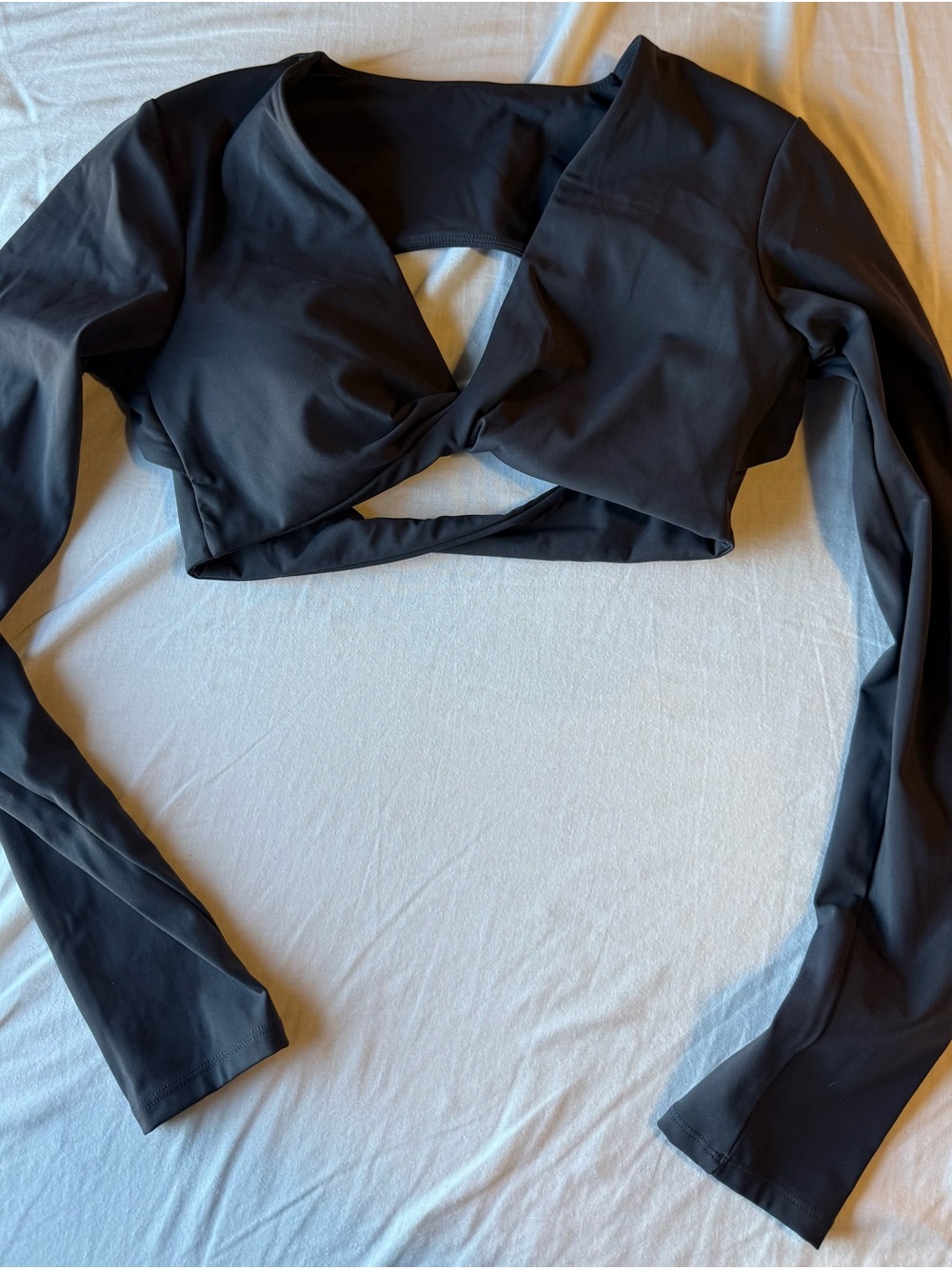 Dark Blue Twist Back Crop Top